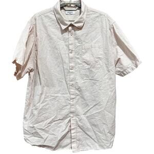 Jekaoyi Mens Shirt XXL Beige Button Up Short Sleeve Linen Cotton Minimalist